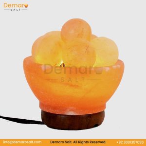 Bowl Salt Lamp with Pink Salt Balls