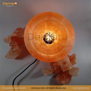 Bowl Salt Lamp with Pink Salt Chunks