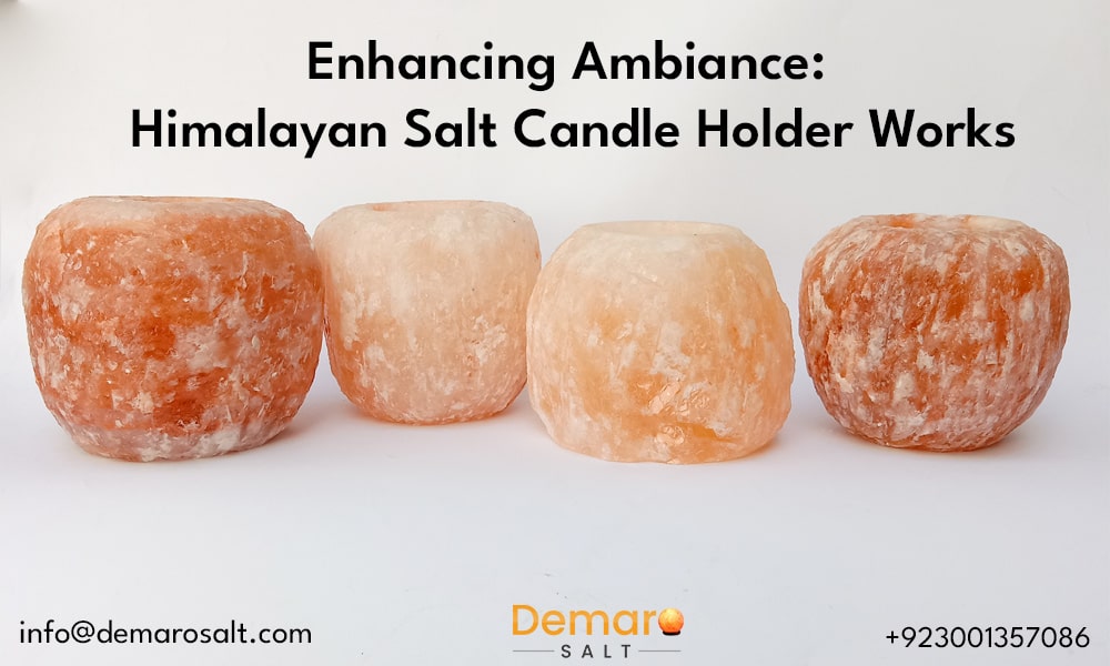 Himalayan salt candle holder works: Glowing candle illuminating a crystal holder