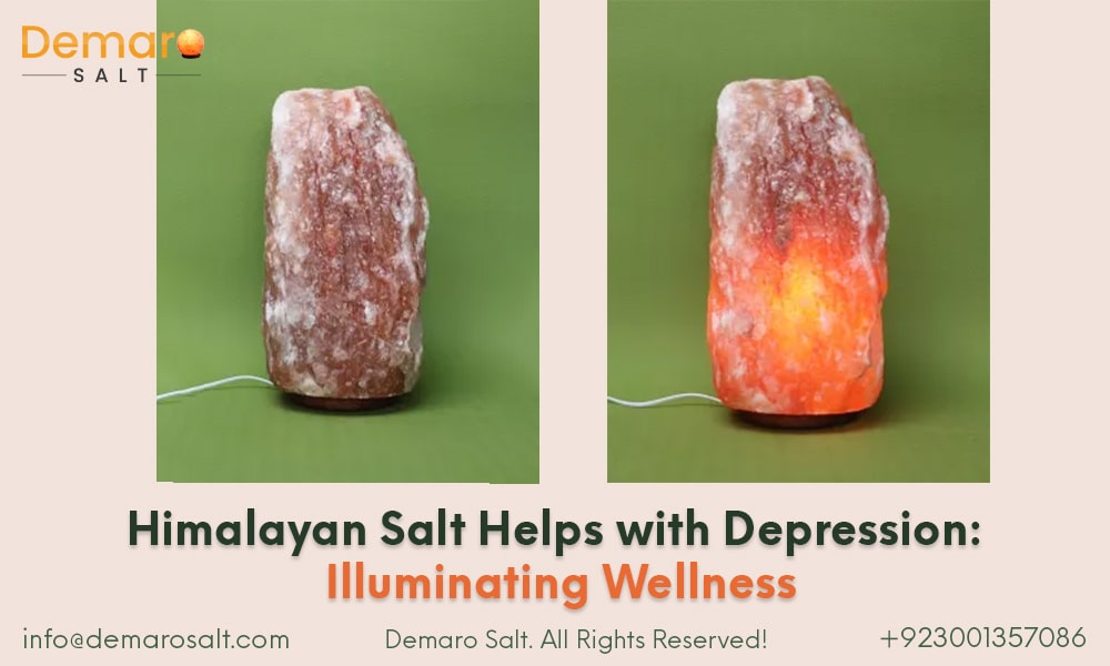 Himalayan salt lamp emitting calming glow in a serene setting.