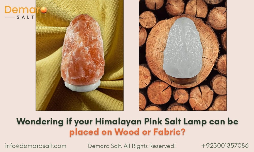 Himalayan Pink Salt Lamp on Wooden Surface