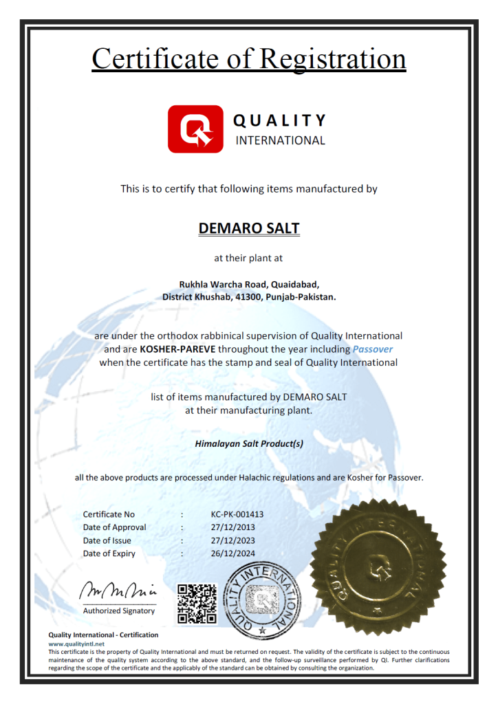 Kosher Certified Pink Salt Company