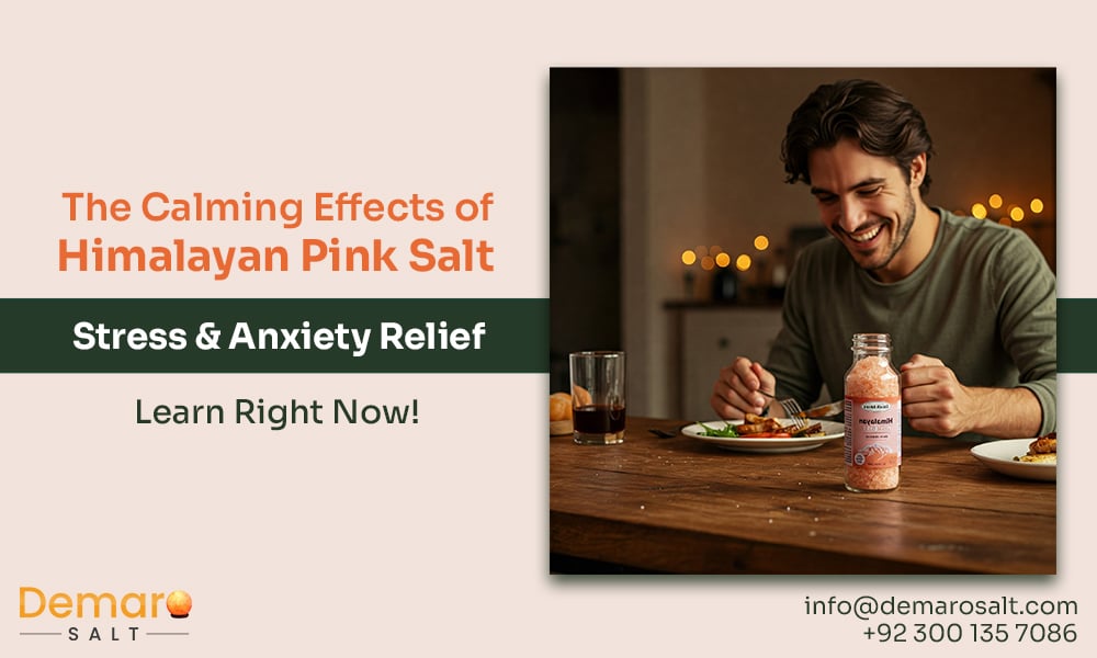A person experiencing relaxation surrounded by the calming effects of Himalayan pink salt.