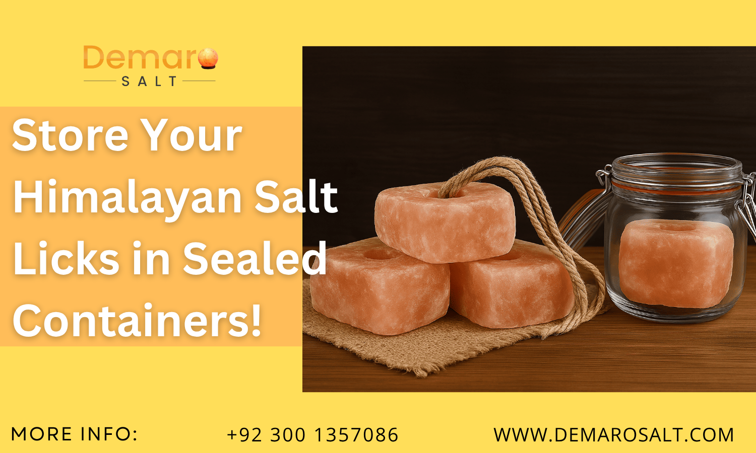 Himalayan salt licks stored safely in a sealed glass container for long-lasting use
